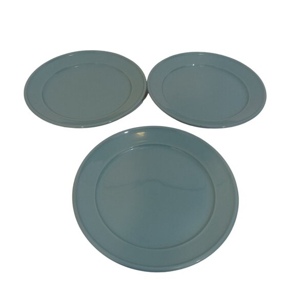 Mainstays Desert Salad Plate Amelia Collection Blue Embossed Stoneware Set Of 3 - Picture 3 of 4